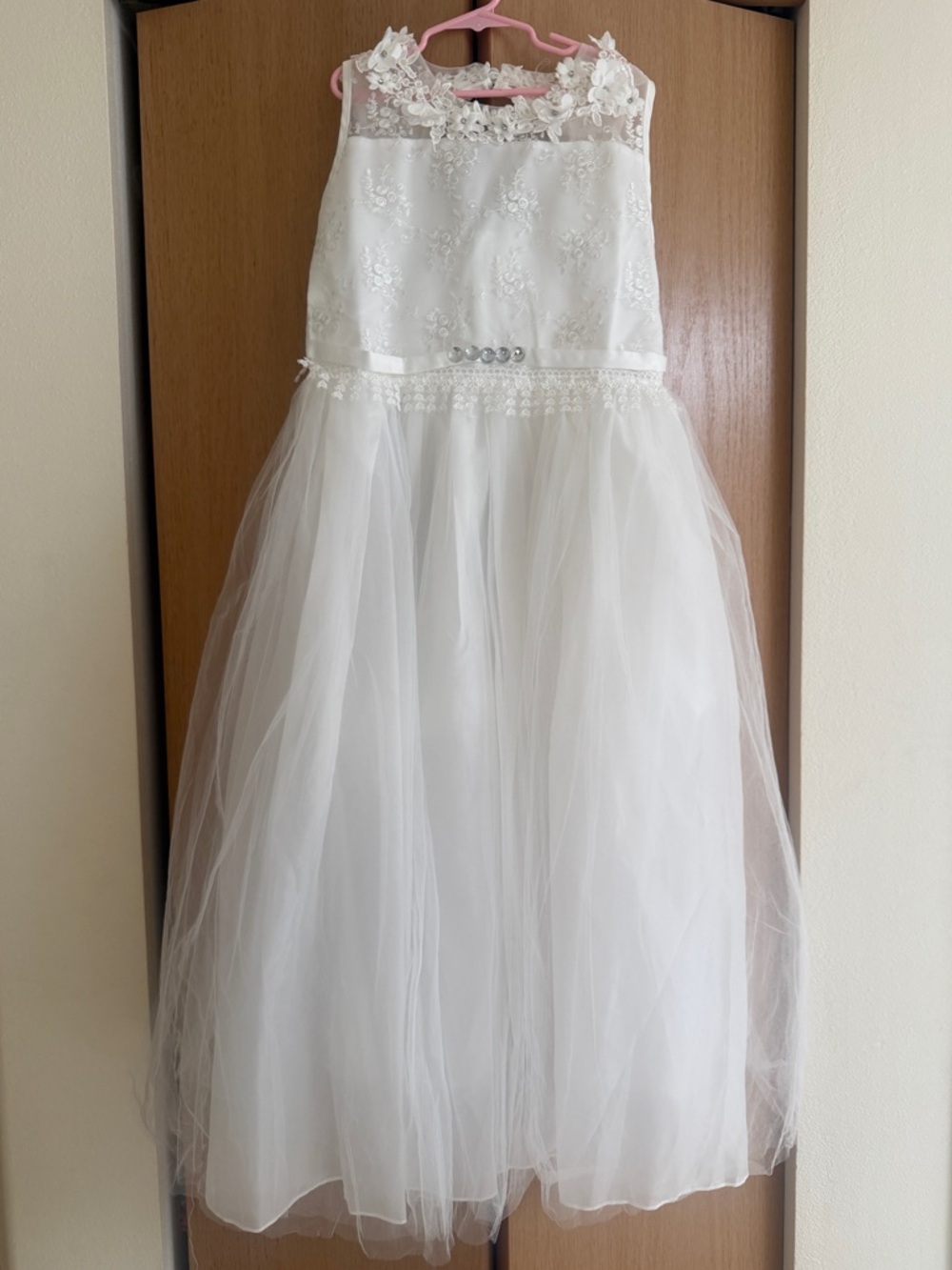 White Lace & Tulle Flower Girl Dress